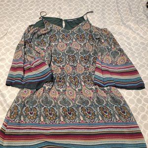 Cold Shoulder Paisley Dress